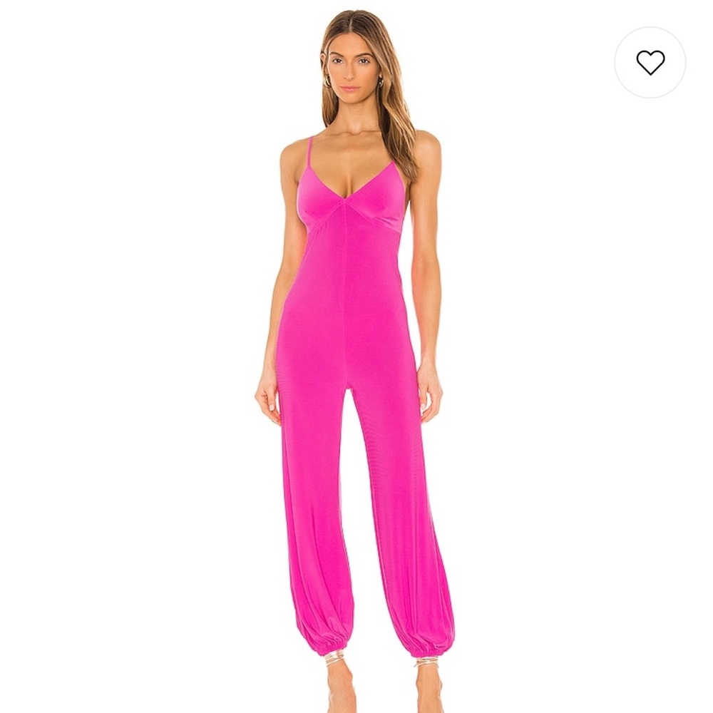 Norma Kamali X REVOLVE SLIP JOG JUMPSUIT IN ORCHID PINK - Size L (40)